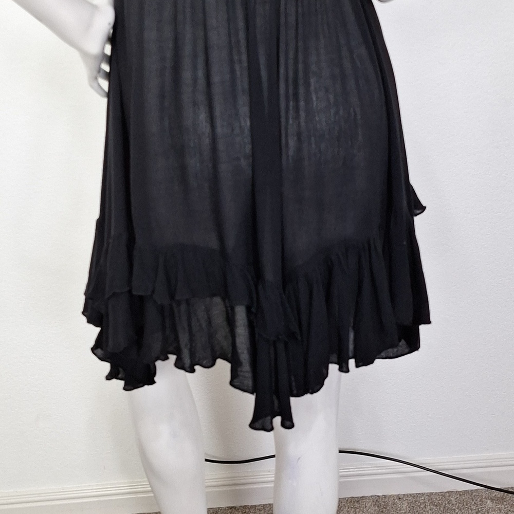 Free People "NEW" Black Adella Boho Whimsigoth Crochet Lace Slip Dress Size S - Picture 8 of 14